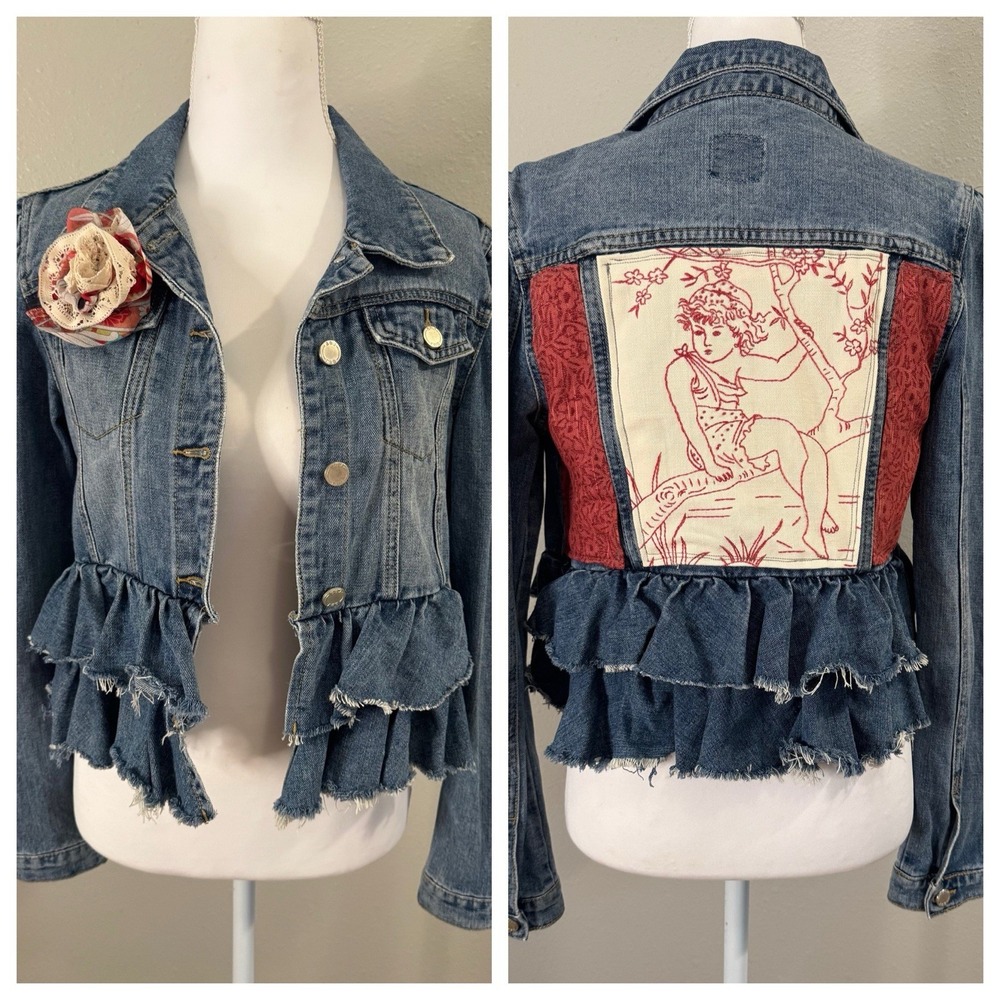 Upcycled Denim Jacket  Women‎